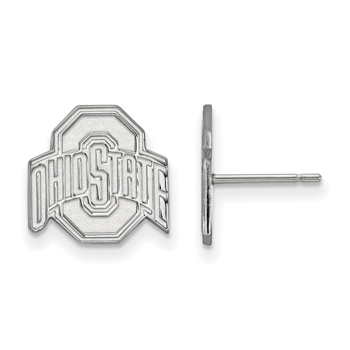 14kt White Gold Ohio State University Athletic O Small Post Earrings