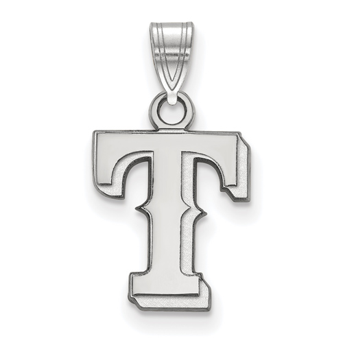 Sterling Silver 1/2in Texas Rangers T Pendant