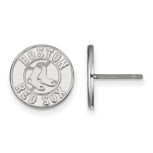 14kt White Gold Boston Red Sox Small Post Earrings