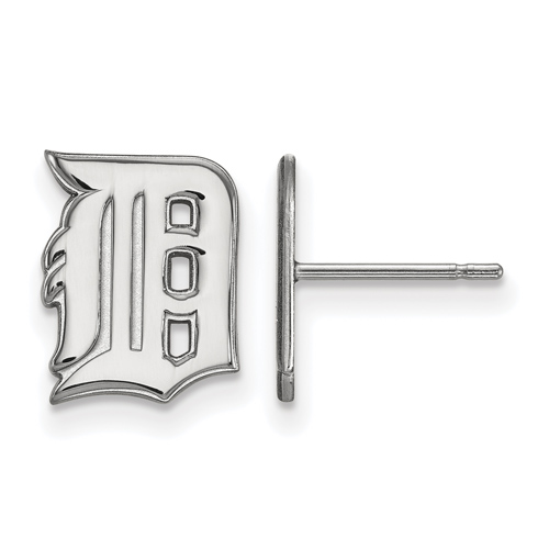 14kt White Gold Detroit Tigers Logo Post Earrings