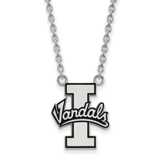Sterling Silver Black Enamel University of Idaho Vandals Necklace
