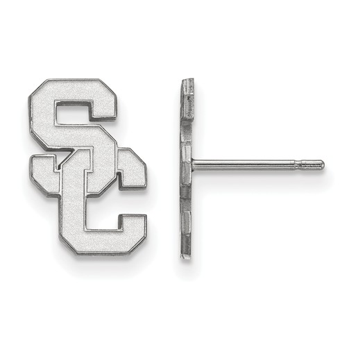 University of Southern California SC Stud Earrings 14k White Gold