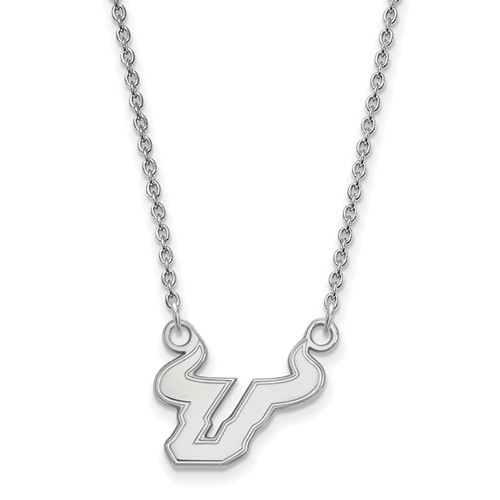 Sterling Silver University of South Florida Bull Horns Small Necklace