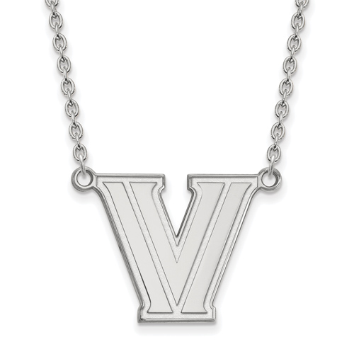 Villanova University V Pendant on 18in Chain Sterling Silver