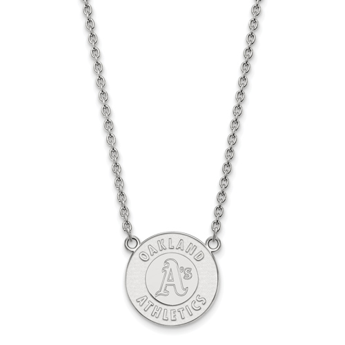 Sterling Silver Oakland A's Logo Pendant on 18in Chain