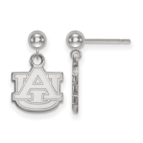 Sterling Silver Auburn University Dangle Ball Earrings