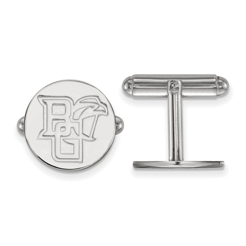 Bowling Green State University Round Cuff Links Sterling Silver