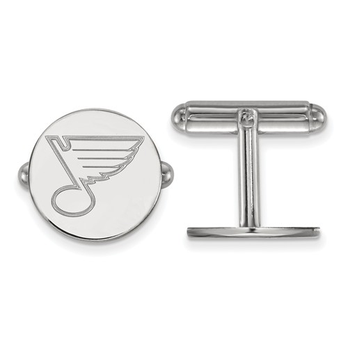 St. Louis Blues Round Cuff Links Sterling Silver