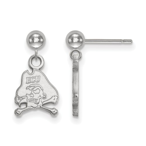 Sterling Silver East Carolina University Dangle Ball Earrings