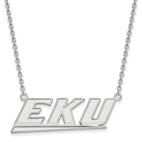 10k White Gold Eastern Kentucky University EKU Necklace