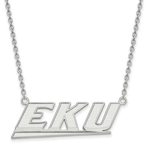 14k White Gold Eastern Kentucky University EKU Necklace