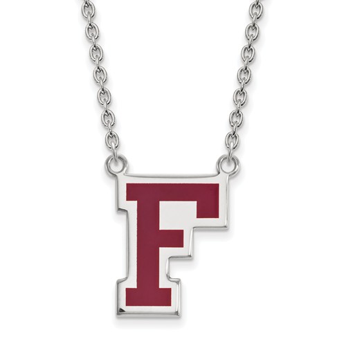 Sterling Silver Fordham University Enamel Necklace