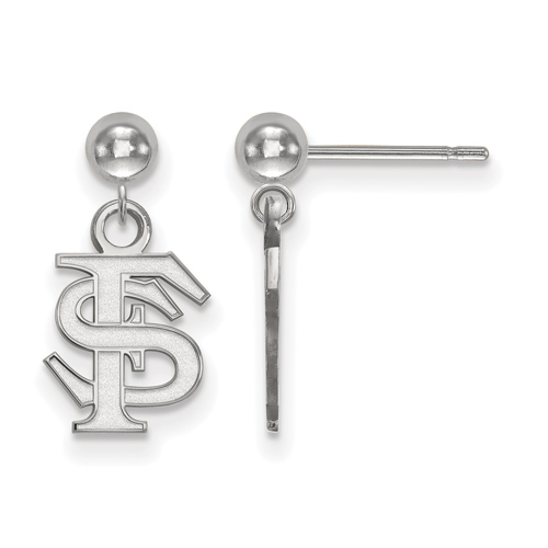 Sterling Silver Florida State University Post Dangle Ball Earrings