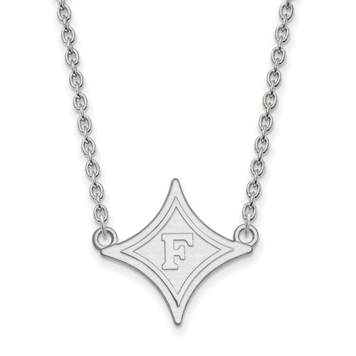 Sterling Silver Furman University Diamond Pendant with 18in Chain