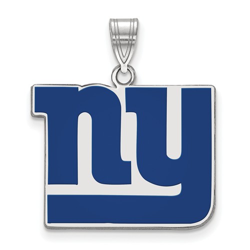 New York Giants Small Enamel Pendant Sterling Silver
