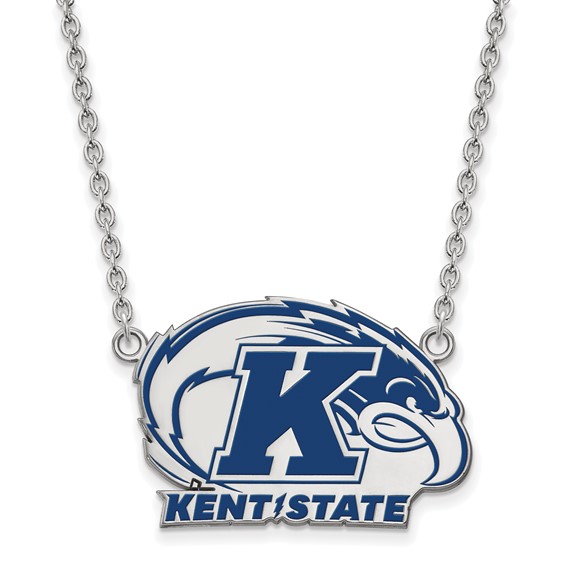 Sterling Silver Kent State University Golden Flashes Enamel Necklace