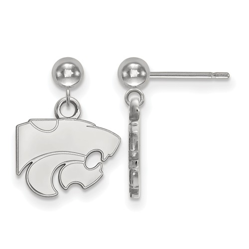 Sterling Silver Kansas State University Dangle Ball Earrings