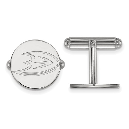 Sterling Silver Anaheim Ducks Round Cuff Links