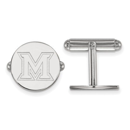 Miami University Round Cuff Links Sterling Silver