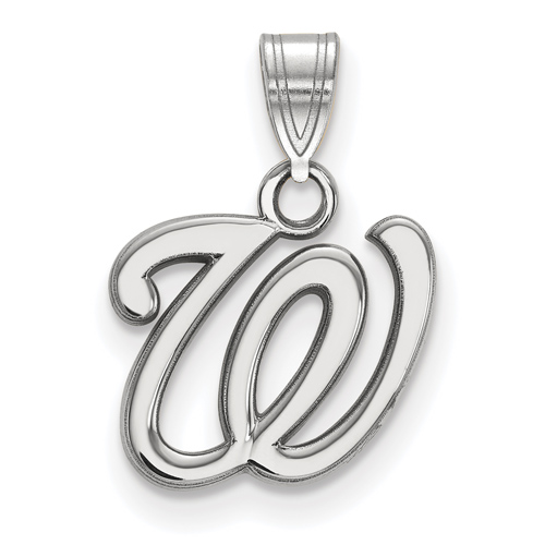 Sterling Silver 1/2in Washington Nationals Baseball Pendant