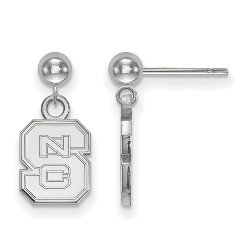 Sterling Silver North Carolina State Logo Dangle Ball Earrings