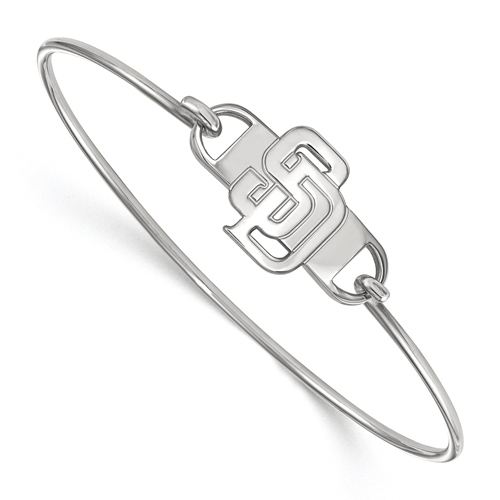 Sterling Silver San Diego Padres Wire Bangle Bracelet