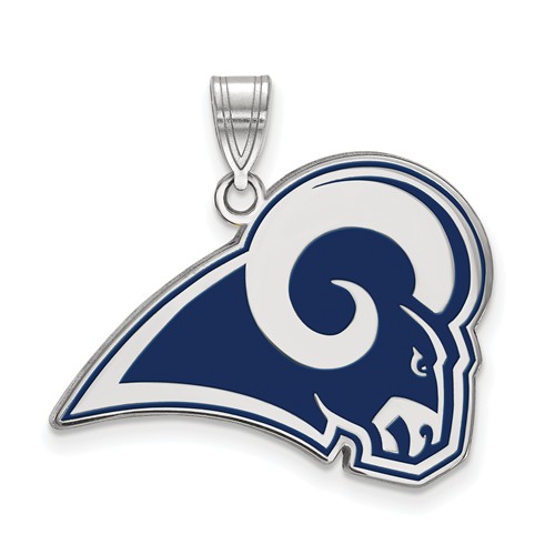 Los Angeles Rams Small Enamel Pendant Sterling Silver