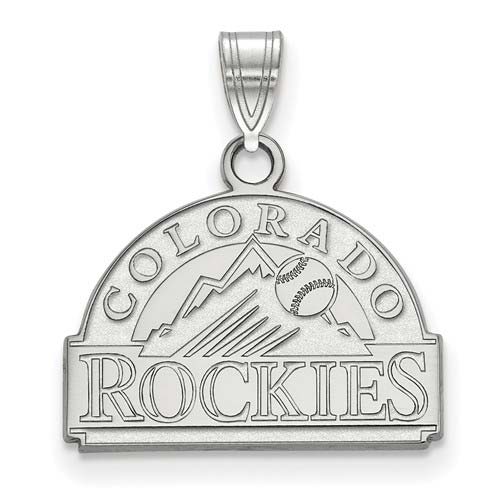 10k White Gold 1/2in Colorado Rockies Arch Pendant