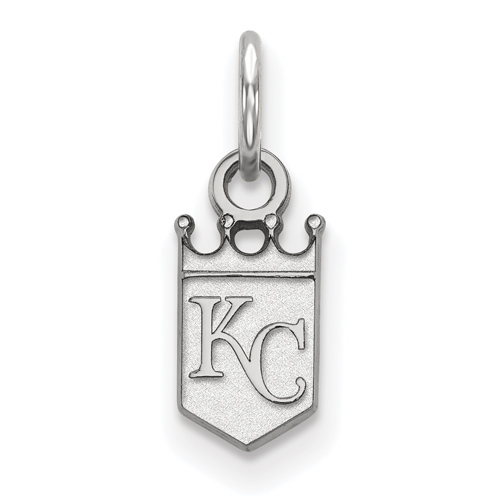 10kt White Gold 3/8in Kansas City Royals Crown Pendant