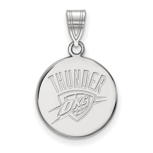 Sterling Silver 5/8in Round Oklahoma City Thunder Pendant