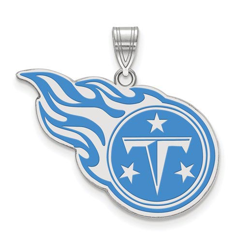 Sterling Silver 7/8in Tennessee Titans Enamel Pendant