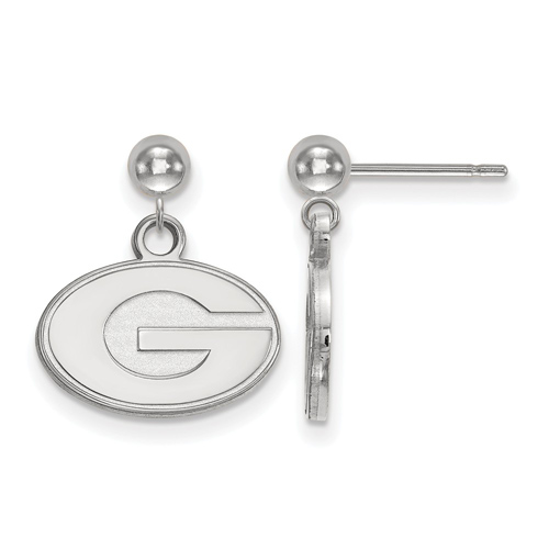 Sterling Silver University of Georgia Dangle Ball Earrings