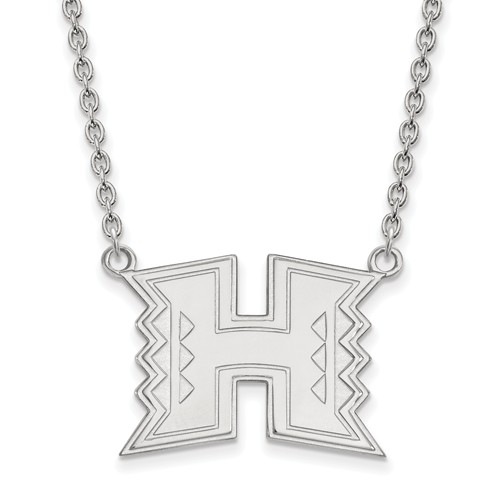 University of Hawaii Logo Necklace 3/4in 10k White Gold