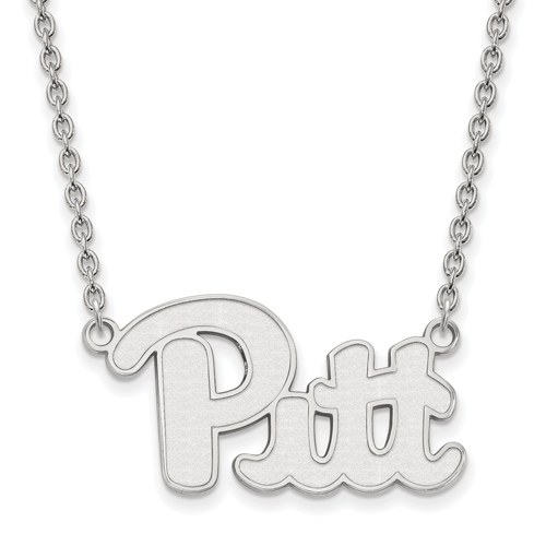 Sterling Silver University of Pittsburgh Pitt Pendant with 18in Chain
