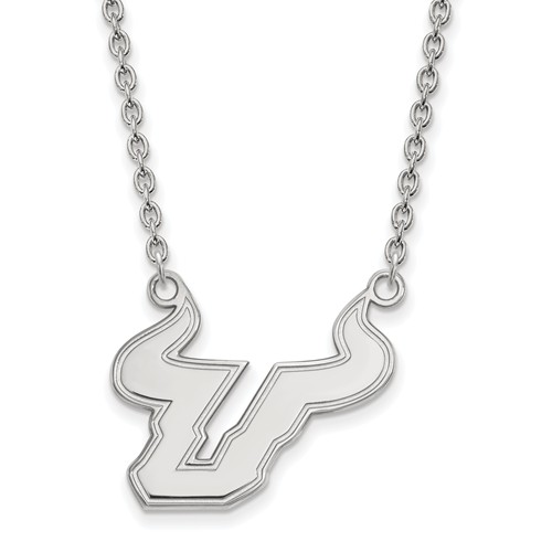 Sterling Silver University of South Florida Bull Horns U Necklace