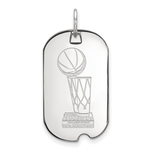 Sterling Silver Golden State Warriors 2017 Champs Small Dog Tag