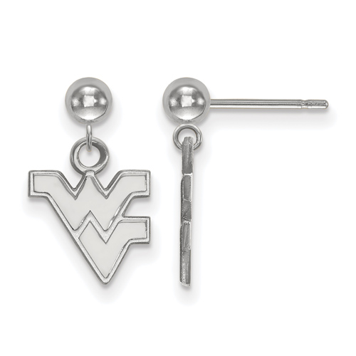 Sterling Silver West Virginia University Post Dangle Ball Earrings