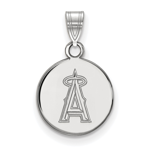 Sterling Silver 1/2in Round Los Angeles Angels Pendant