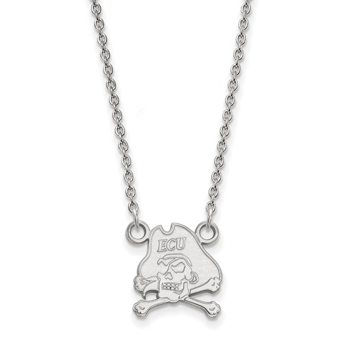 East Carolina University Skull Pendant on Necklace Sterling Silver