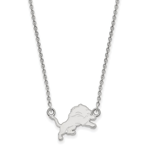 Sterling Silver Small Detroit Lions Pendant with 18in Chain