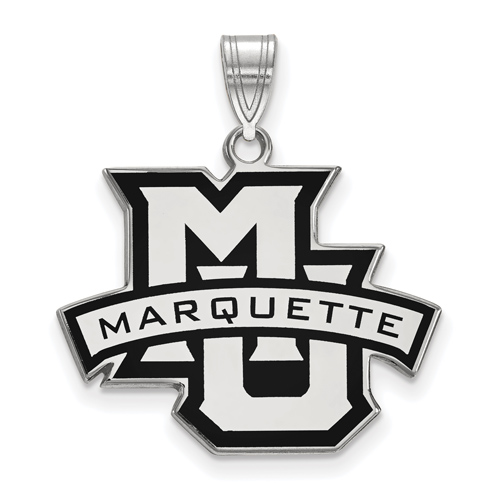 Marquette University Enamel Pendant 3/4in Sterling Silver