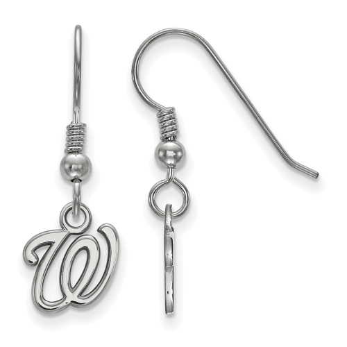 Sterling Silver Extra Small Washington Nationals Dangle Earrings