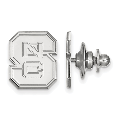 14k White Gold North Carolina State University Block S Lapel Pin