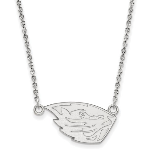 Sterling Silver 1/2in Oregon State University Pendant with 18in Chain