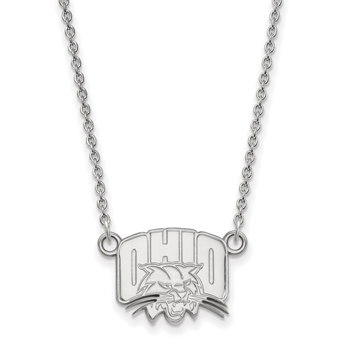 Ohio University Logo Necklace 1/2in Sterling Silver