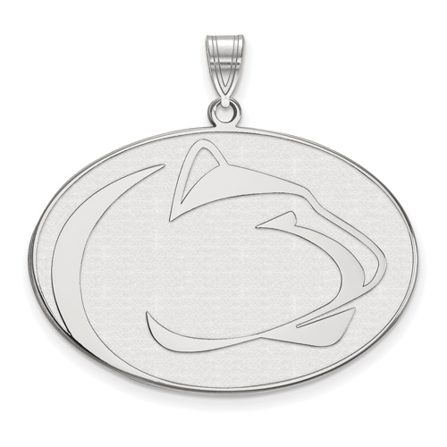 Sterling Silver 1in Penn State University Oval Pendant