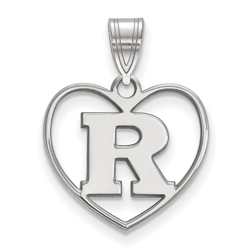 Sterling Silver Rutgers University Heart Pendant