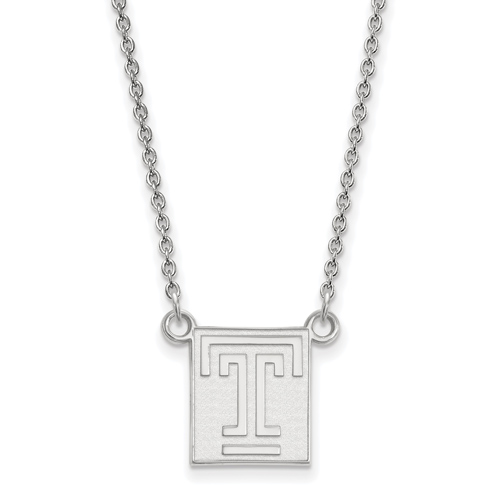 Temple University Logo Necklace 1/2in Sterling Silver