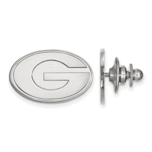14kt White Gold University of Georgia Logo Lapel Pin