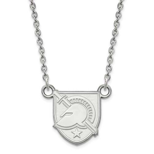 United States Military Academy Pendant on Necklace 10k White Gold
